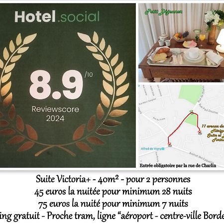 Le Fortuny - 3 Suites, 2 Apparts, 1 Chambre - Proche Tram Ligne Aeroport Et Parking Gratuit Mérignac Exterior foto