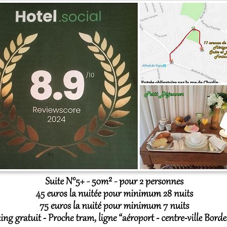 Le Fortuny - 3 Suites, 2 Apparts, 1 Chambre - Proche Tram Ligne Aeroport Et Parking Gratuit Mérignac Exterior foto